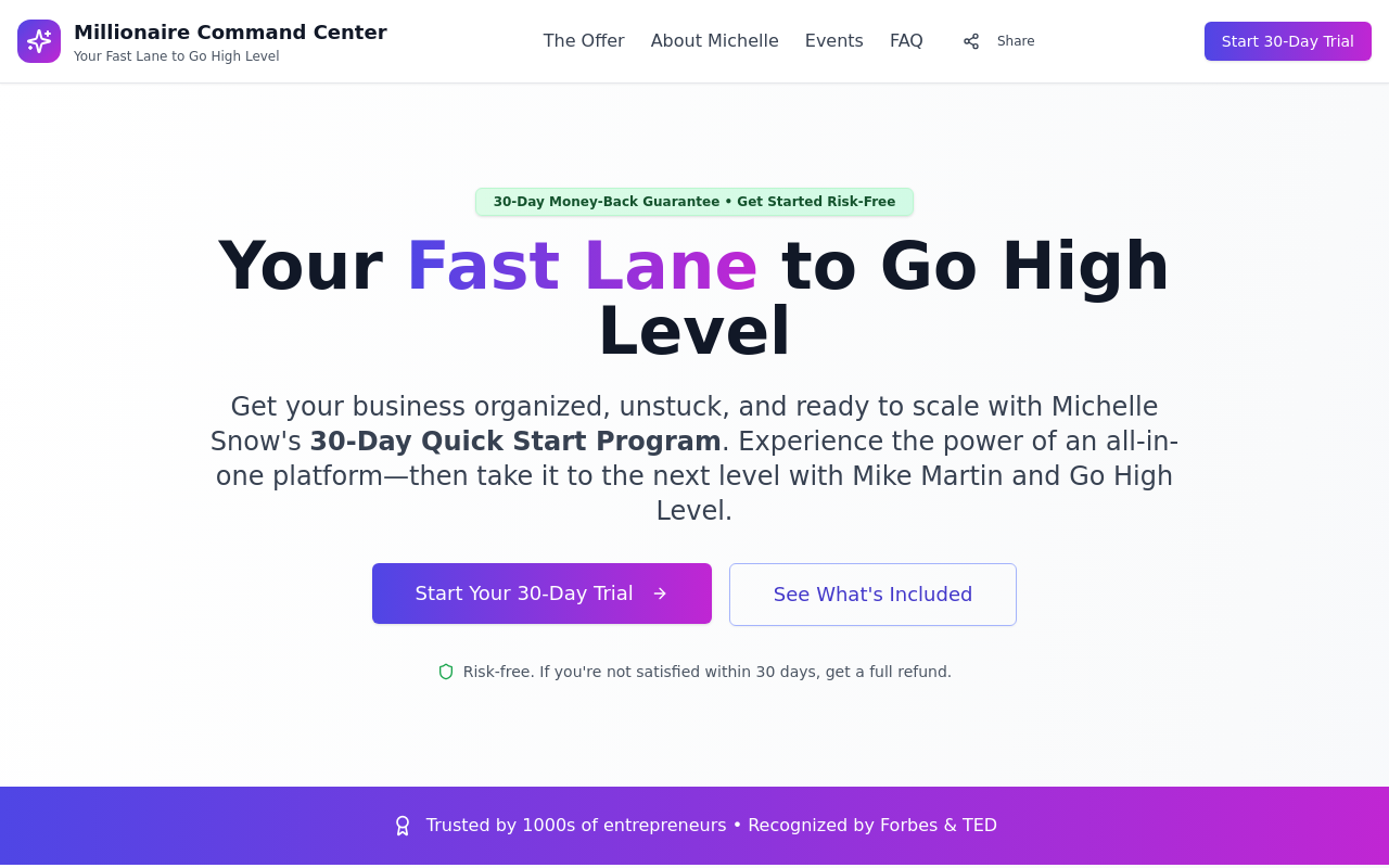 Millionaire Command Center