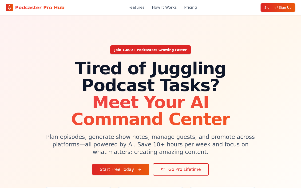 Podcaster Pro Hub - Base44