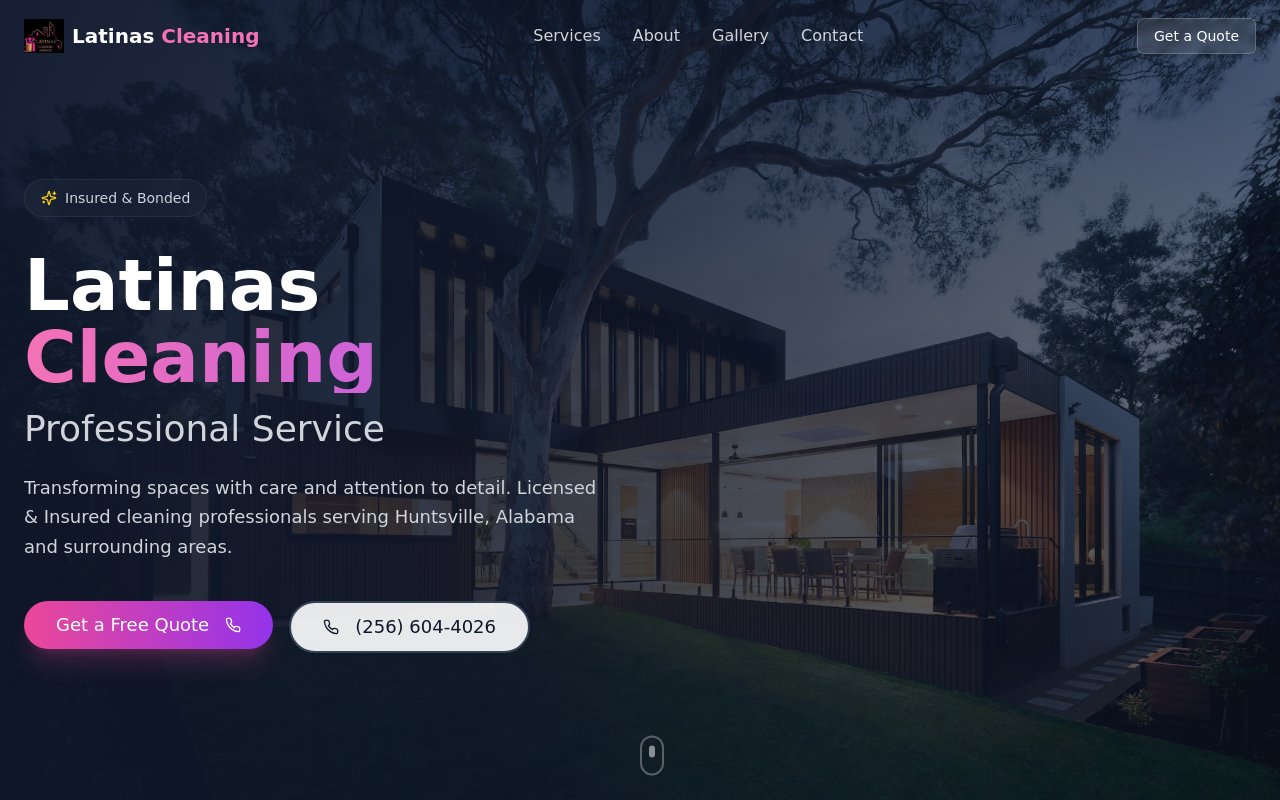 Latinas Cleaning Service website preview