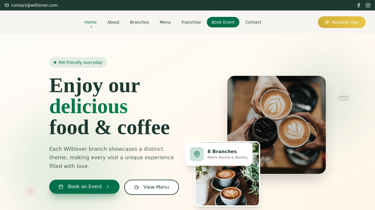 Wiltlover Cafe Website