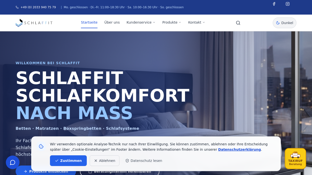 Schlaffit - Matratzen, Boxspringbetten, Betten