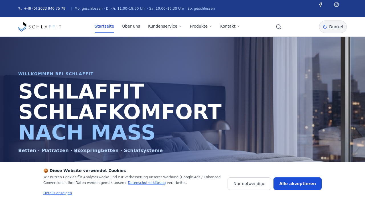 Schlaffit - Matratzen, Boxspringbetten, Betten