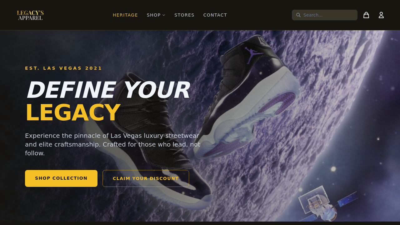 Screenshot of Legacy's Apparel