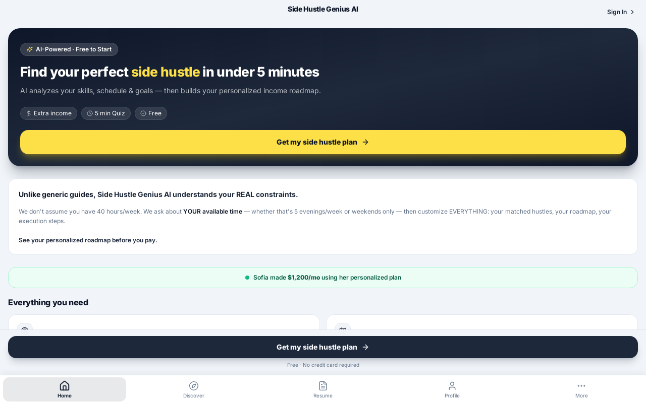 Side Hustle Genius AI