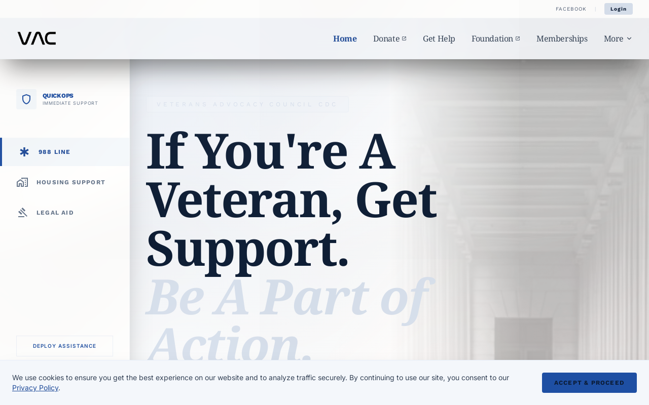 Screenshot of Veteran's Advocacy Council