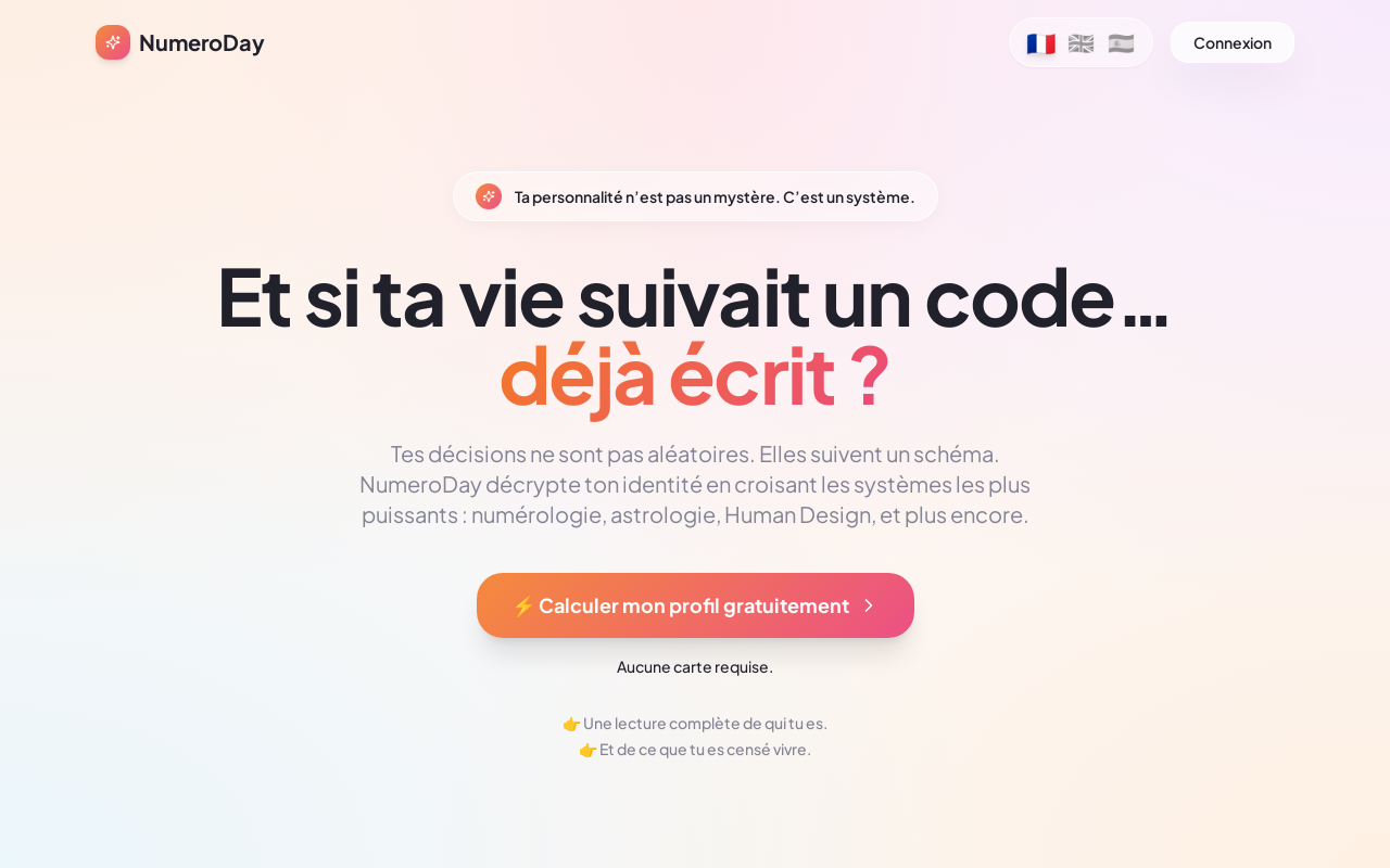 NumeroDay – Identité : Numérologie, Astrologie & Compatibilité