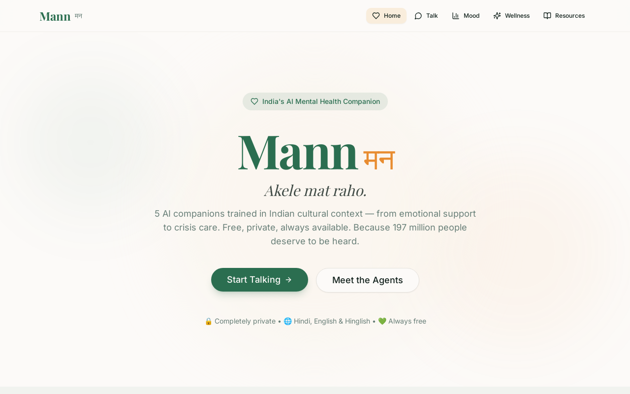 Mann — India's Mental Health Superagent