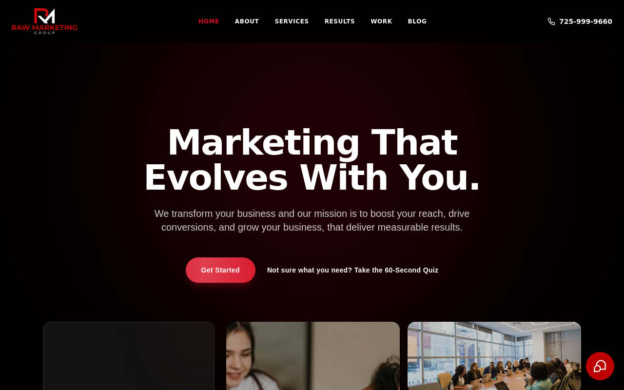 Screenshot of Raw Marketing Group