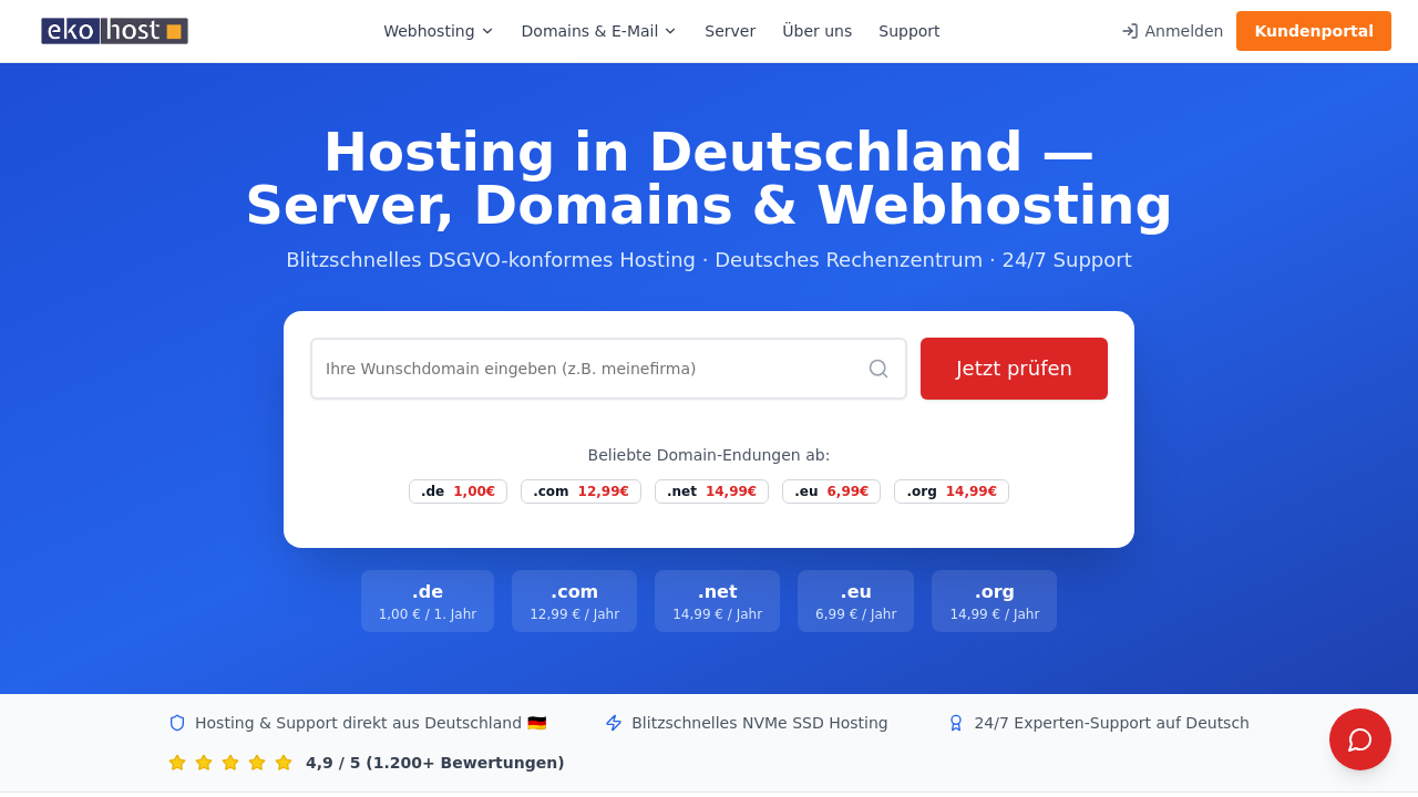 ekohost - Hosting für Dich abgestimmt