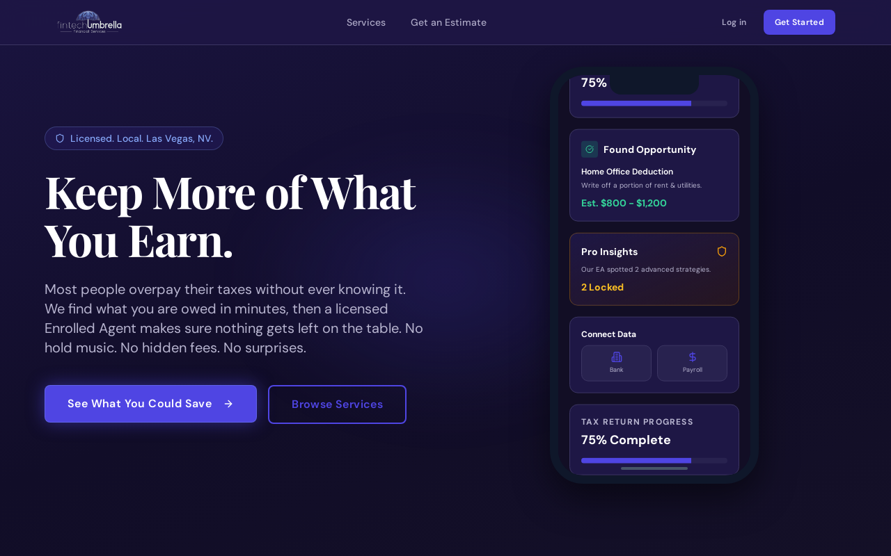 Screenshot of Fintech Umbrella