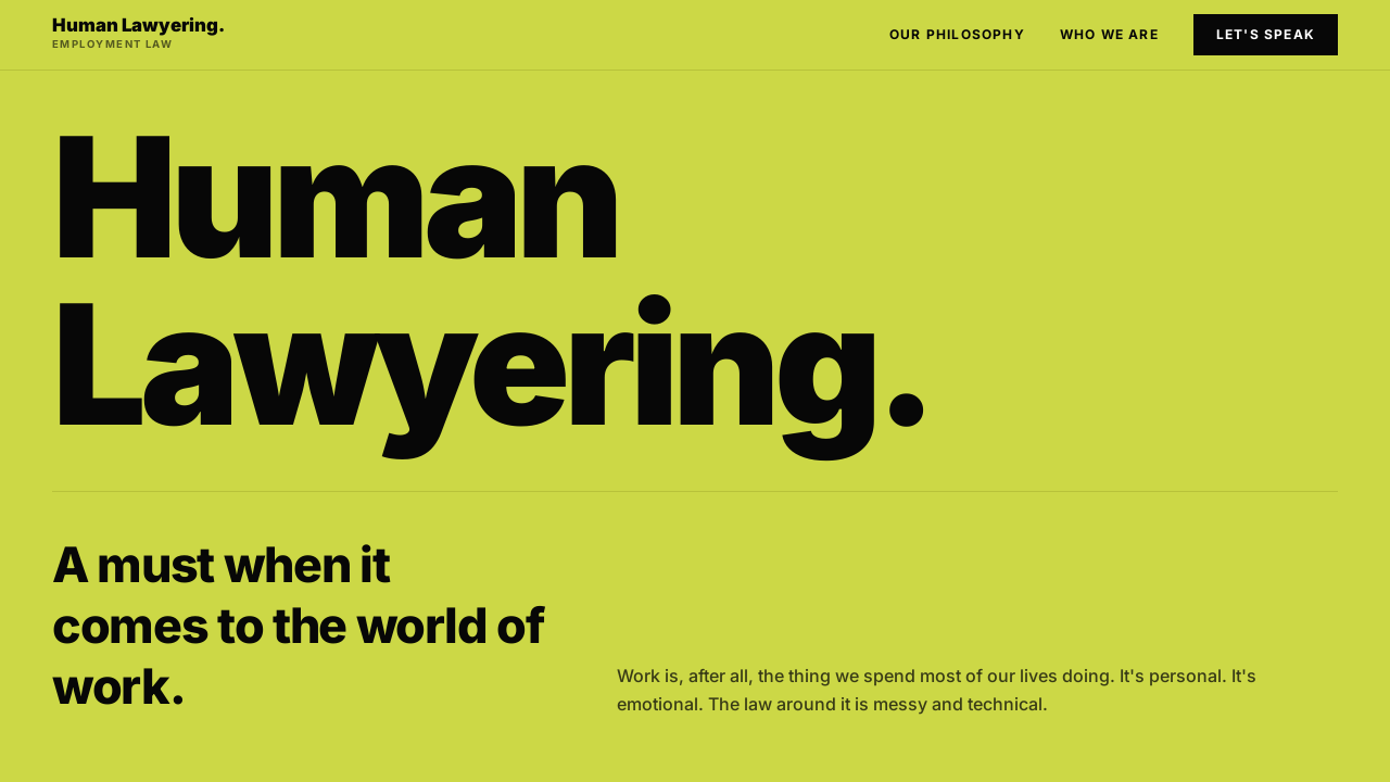 Human Lawyering - Employment Law