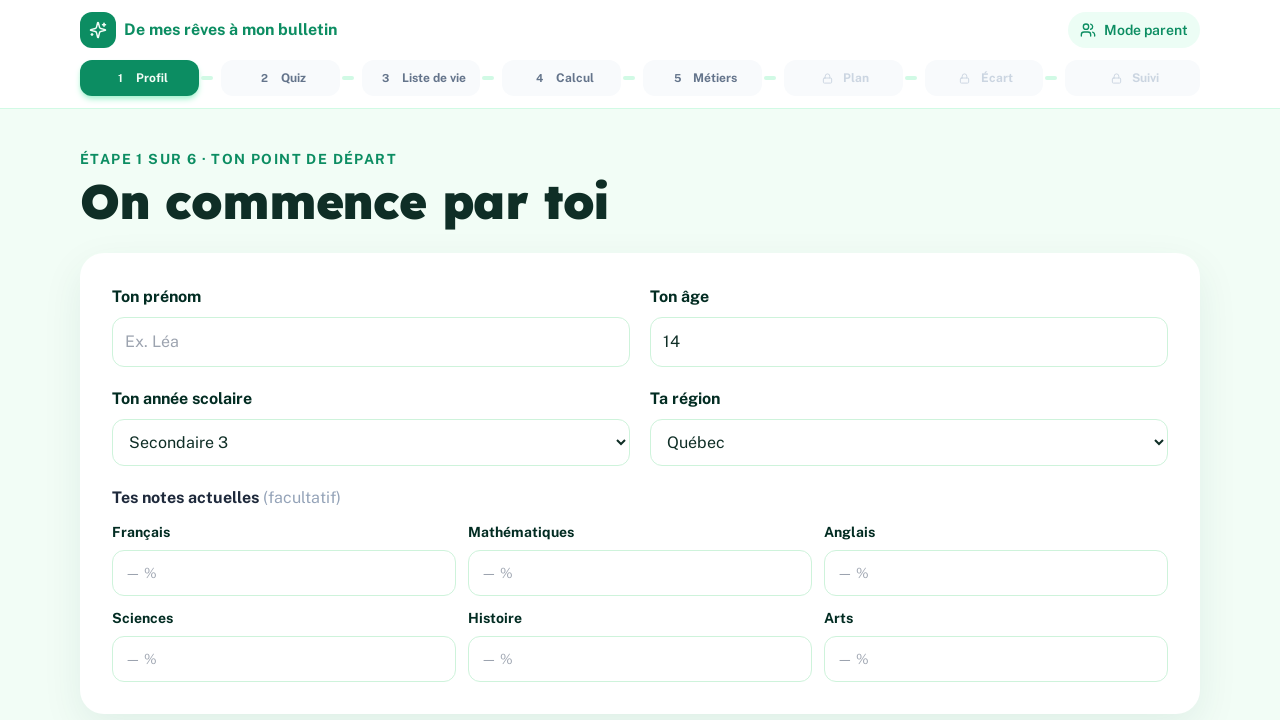 Aperçu de De mes rêves à mon bulletin