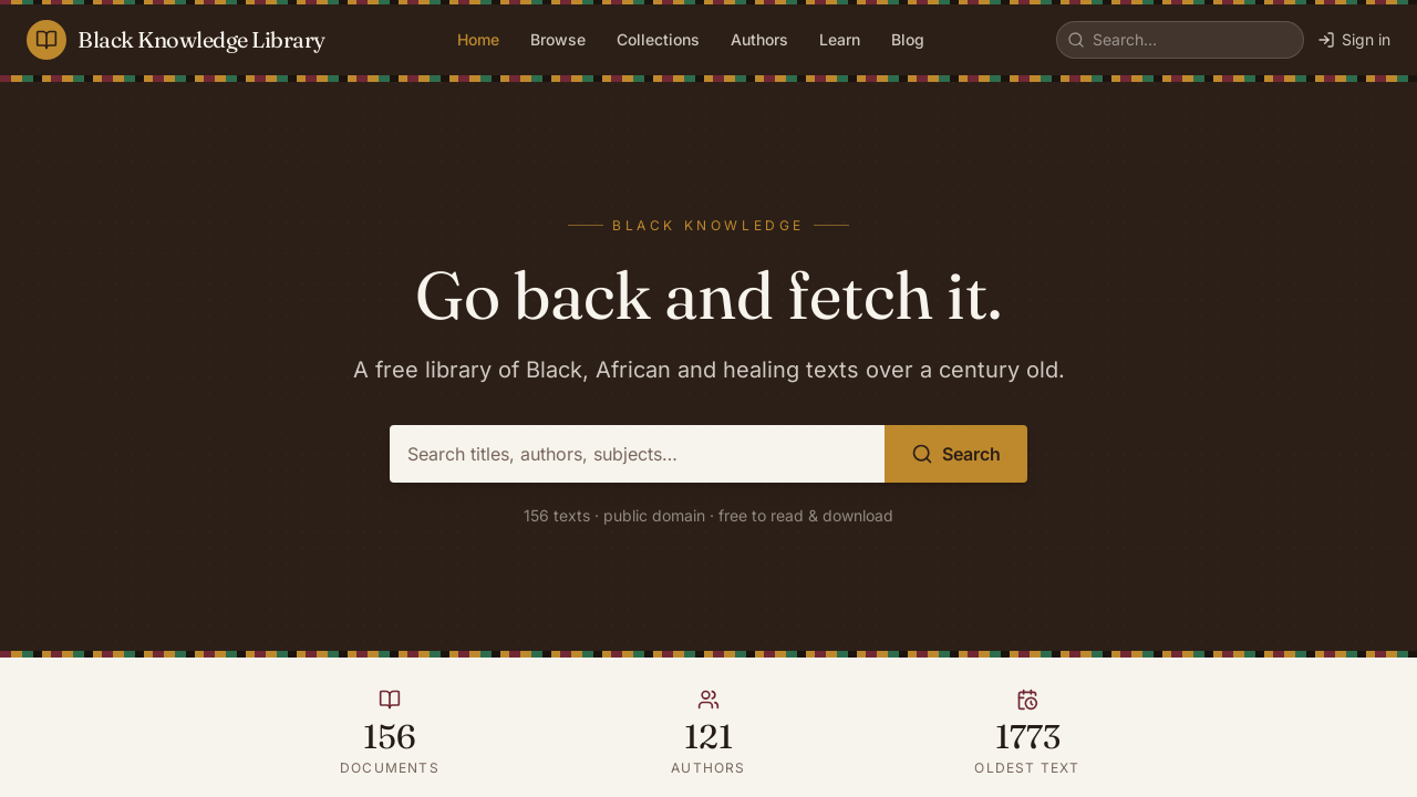 Screenshot of Black Knowledge Library