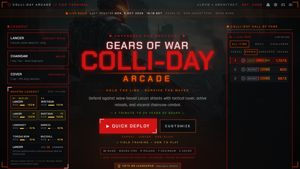 GEARS OF WAR: COLLI-DAY ARCADE