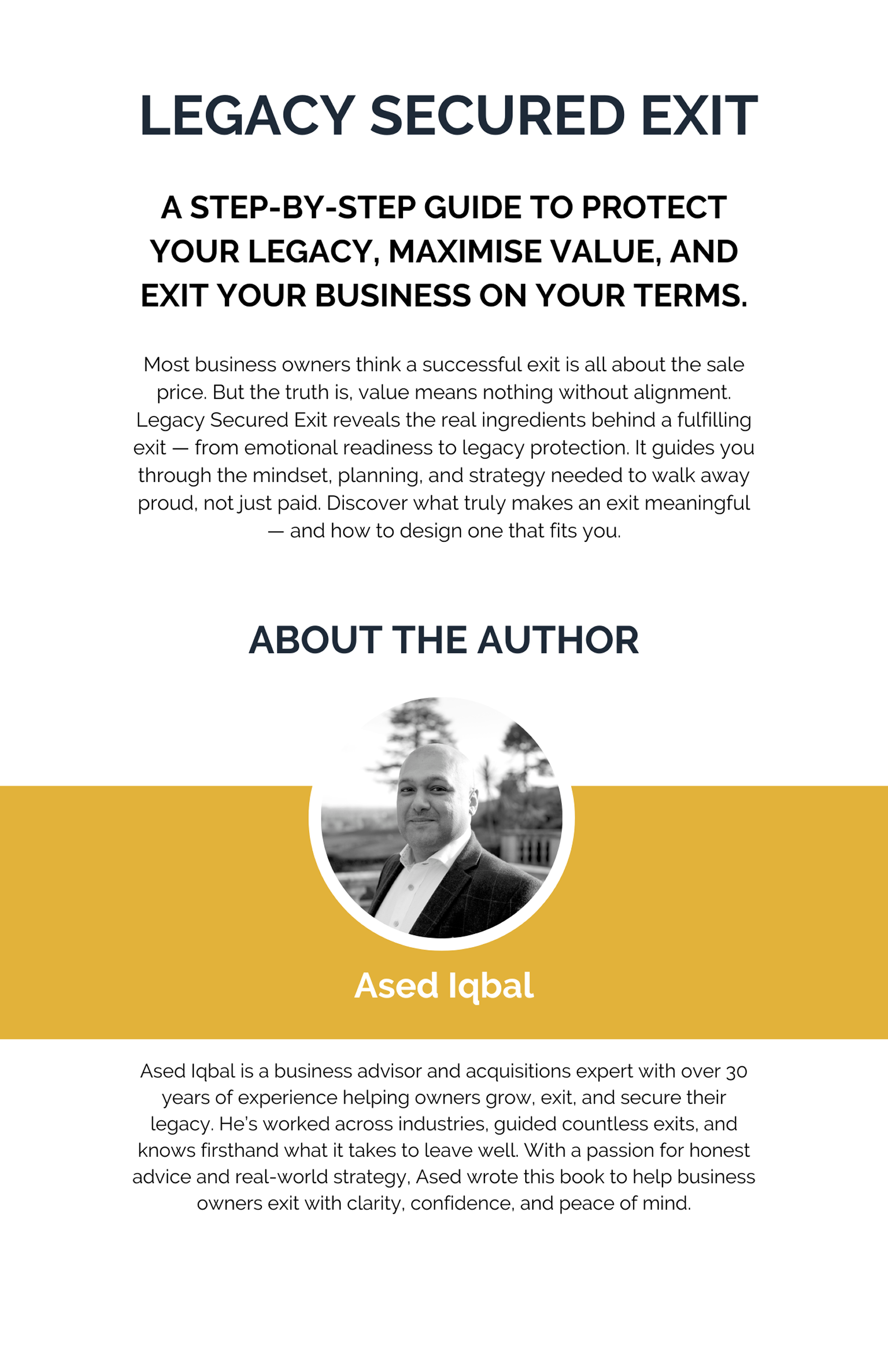 Legacy Secured Exit — back cover