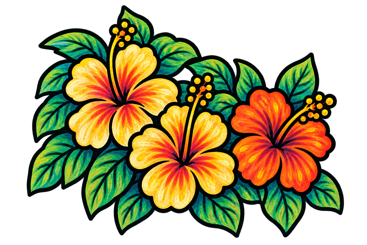Tropical Hibiscus Cluster — New