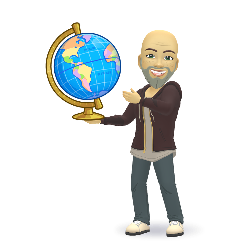 Phil holding globe