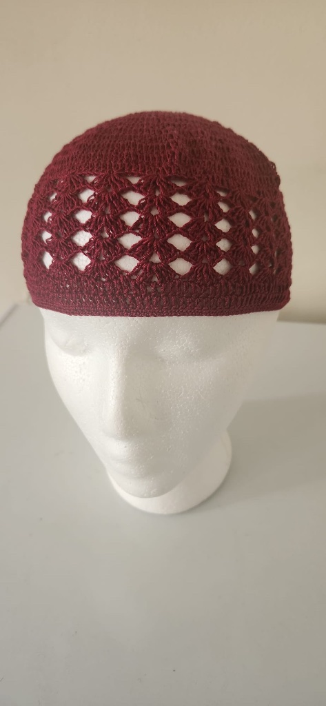 Burgundy Lace Kufi