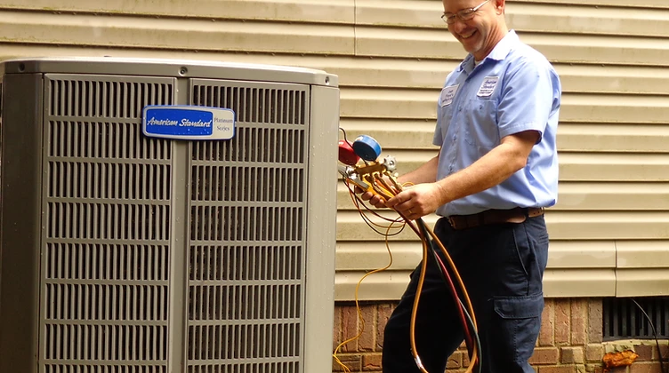 Floyd's Heating & Air residential HVAC technician at work in Spartanburg, SC