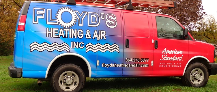 Floyd's Heating & Air service van in Spartanburg, SC