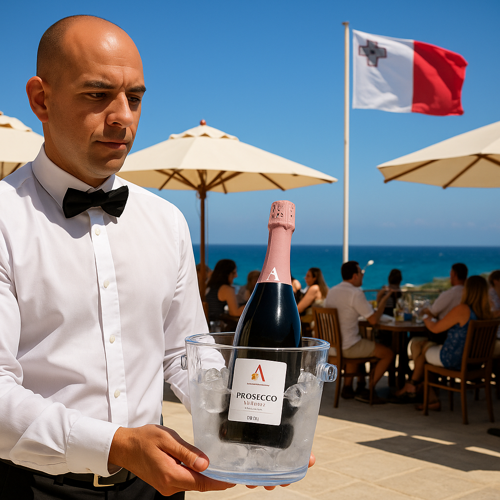 Prosecco Rosé lifestyle setting — premium Italian wine available to buy in Malta