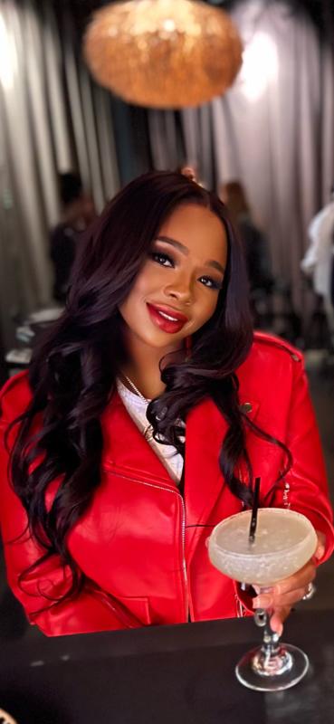 Calii - a beautiful young woman in a red jacket
