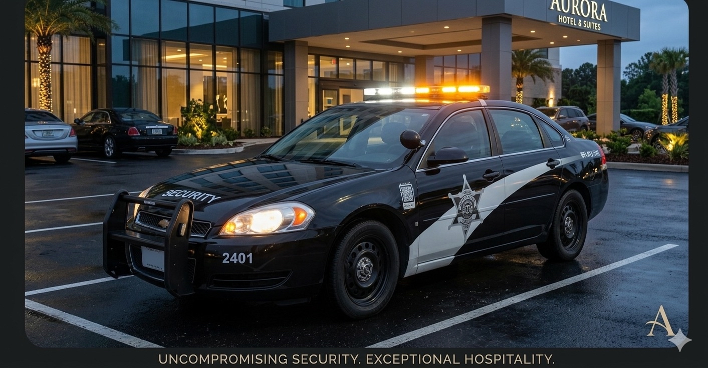 TPA Security Vehicle at Aurora Hotel