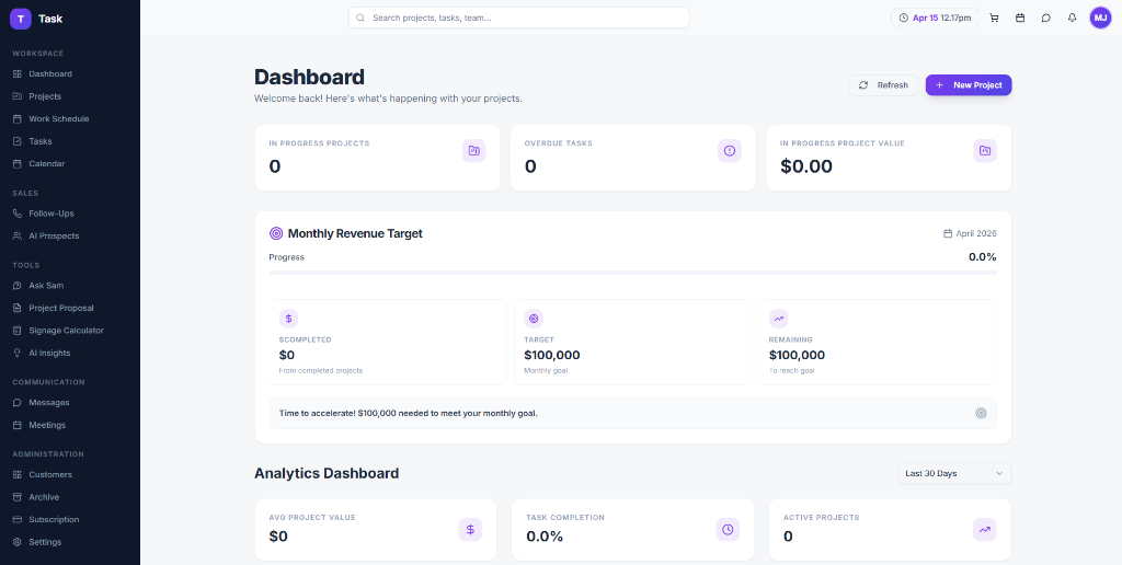 Task CRM Dashboard
