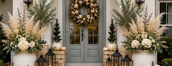 Design 2: Elegant Coastal Harvest porch design