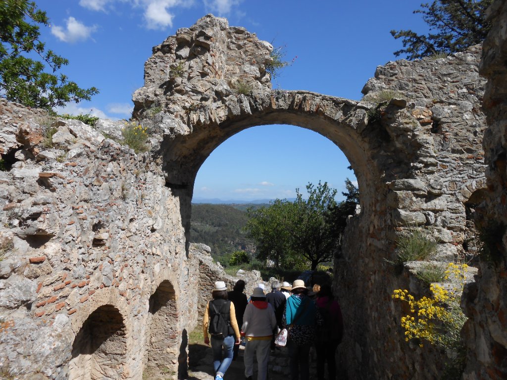 Mystras β Byzantine arch with visitors