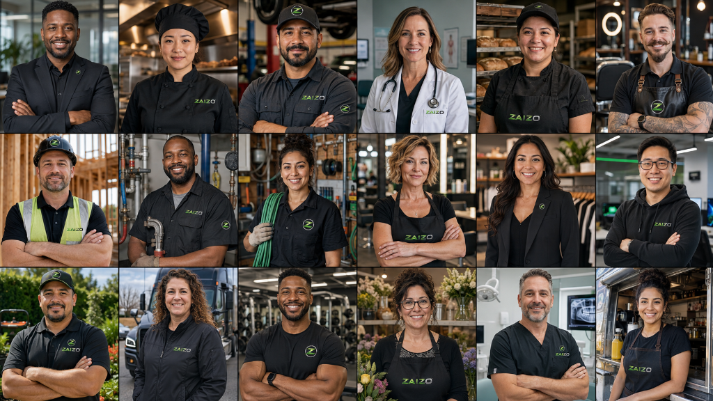 A mosaic of diverse ZAIZO small-business owners and the communities they serve