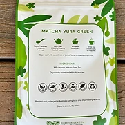 Matcha Yura Green — back of pack with ingredients and instructions