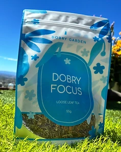 Dobry Focus — Herbal & Green Tea Blend by Dobry Garden, photographed in the garden