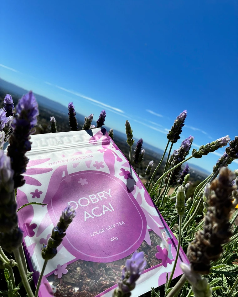 Dobry Acai — Berry Botanical Tea photographed in the Dobry Garden