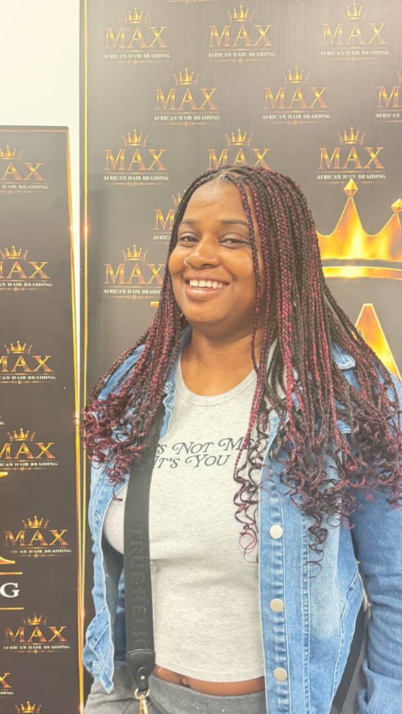 Braids with colored curly tips