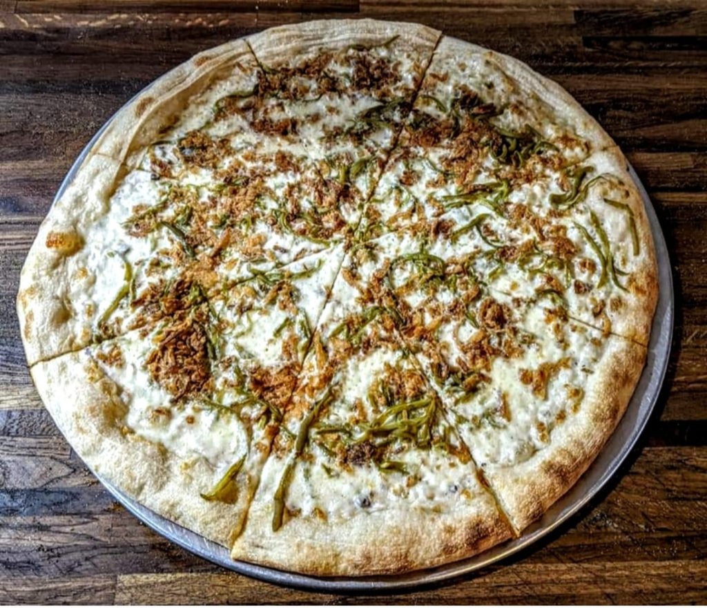 Green bean casserole pizza