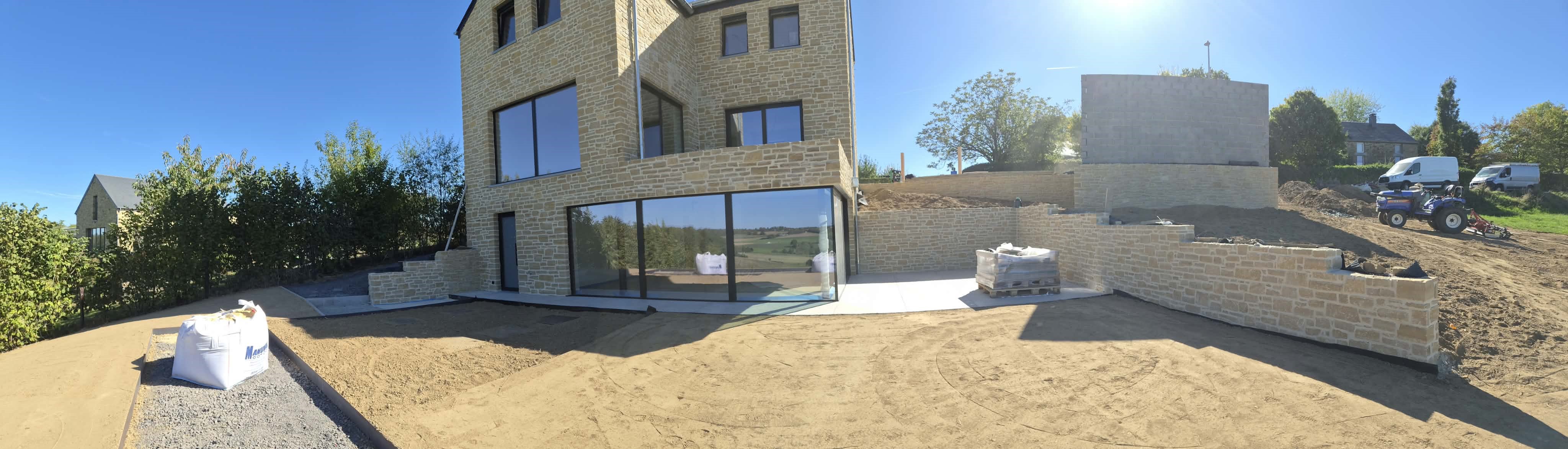 Chantier de maçonnerie en pierre