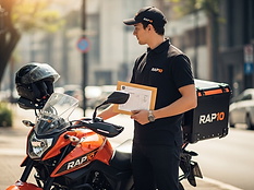 Motoboy da Rap 10 Express com envelope de documento