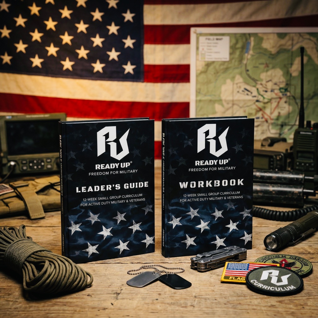 Ready Up Freedom for Military - Leader's Guide and Workbook with American flag and military gear