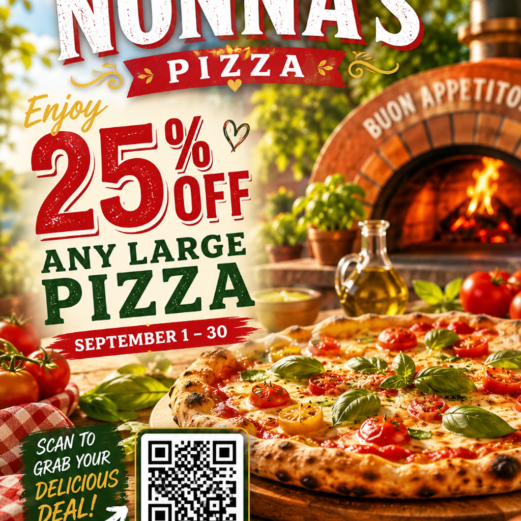 Sample 604PROS card — Nonna's Pizza