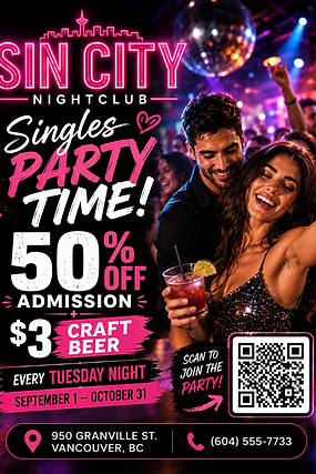 Sin City Sweets — a sample card from The 604PROS