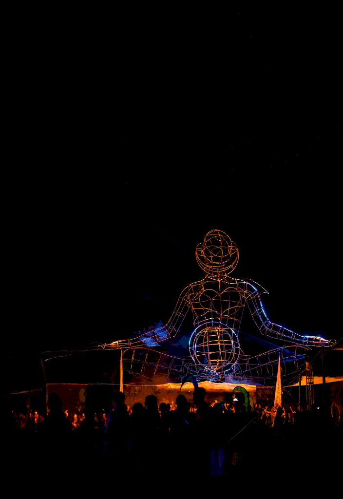 Nuanu Creative City — art installation at night