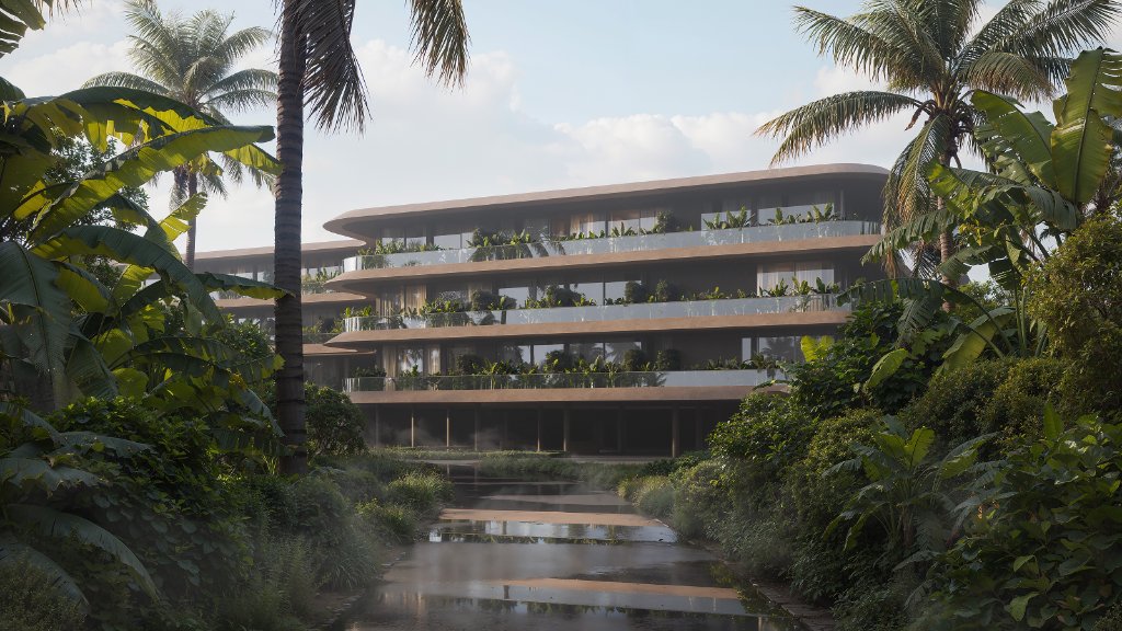 Luna Residences landscape within tropical Bali terrain and ecosystem