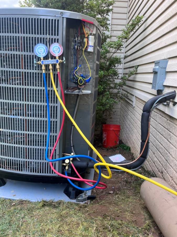 Professional HVAC installation work