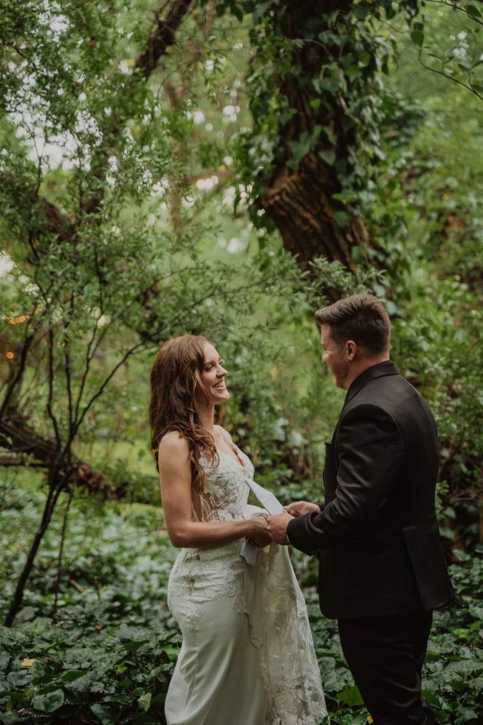 Joyful wedding moment