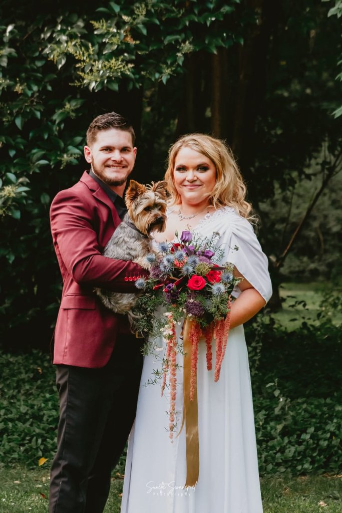 Couple with dog