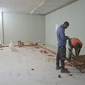 Construction skills training in progress