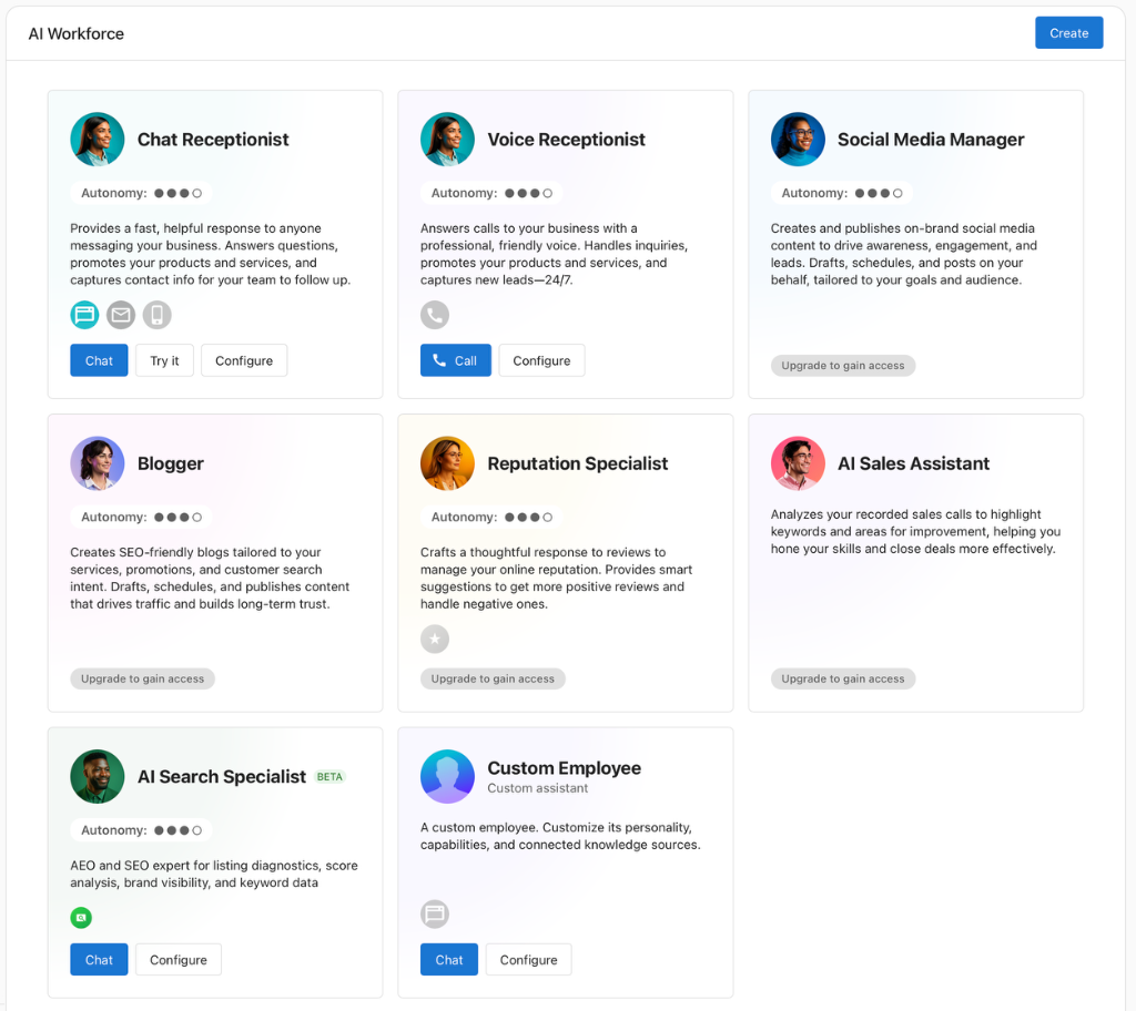 Sprout Business App AI Workforce dashboard preview