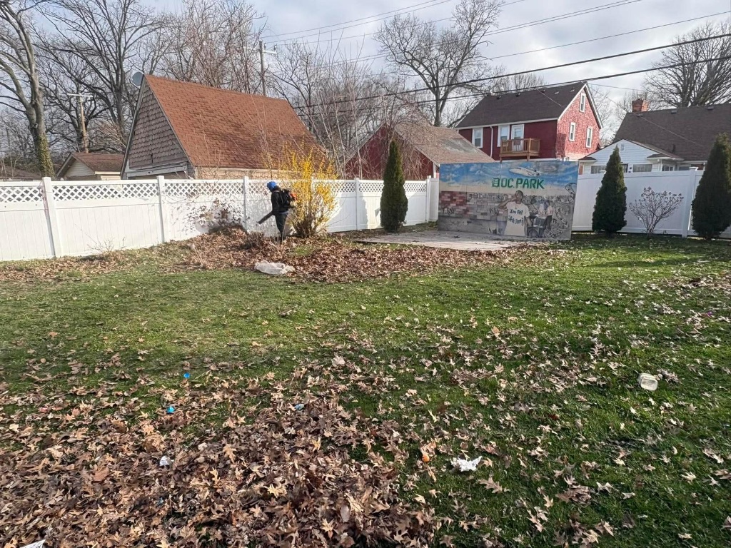Landscape preparation with weed barrier in Grosse Pointe Park