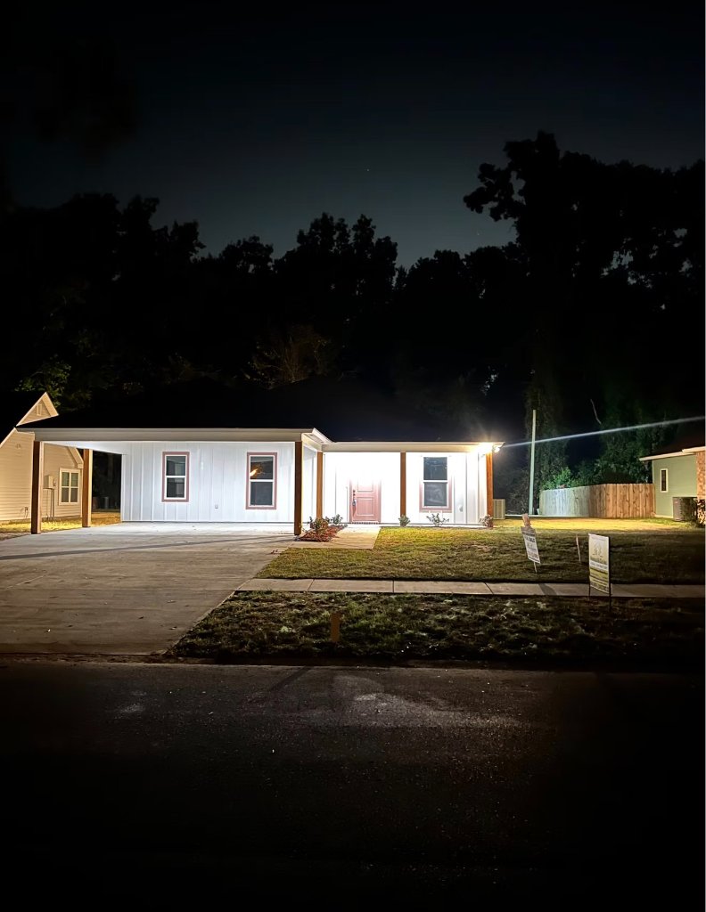 Completed Home — Night View